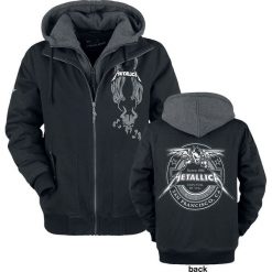 Metallica EMP Signature Collection Kurtka melanż czarny/szary. Czarne kurtki męskie zimowe marki Metallica, l, z aplikacjami, z kapturem. Za 399,90 zł.