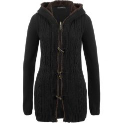 Sweter rozpinany z guzikami kołkami bonprix czarny. Czarne kardigany damskie bonprix. Za 149,99 zł.