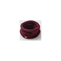 Komin obszerny z wełny merynosa handmade BORDOWY. Czerwone kominy damskie HisOutfit, z wełny, eleganckie. Za 130,00 zł.