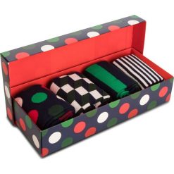 Zestaw 4 par wysokich skarpet unisex HAPPY SOCKS - XBDO09-4000 Kolorowy. Skarpetki damskie Happy Socks, bez wzorów, z elastanu. W wyprzedaży za 119,00 zł.