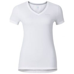 Bluzki, topy, tuniki: Odlo Koszulka s/s v-neck LIV biała r. S