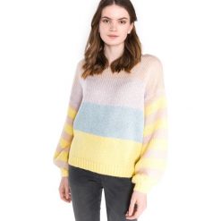 Vila Strive Sweter Żółty. Żółte bluzy damskie Vila, xs, bez wzorów, z wełny, bez rękawów, bez kaptura. Za 200,95 zł.