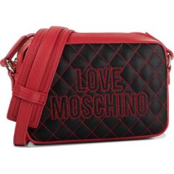 Torebka LOVE MOSCHINO - JC4281PP08KG100B Nero/Rosso. Czerwone listonoszki damskie Love Moschino, z aplikacjami, ze skóry ekologicznej, zdobione, bez dodatków. W wyprzedaży za 359,00 zł.