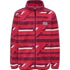 Kurtka polarowa "Siam 707" w kolorze różowo-fioletowym. Różowe kurtki chłopięce Legowear, w paski, z materiału, bez kaptura. W wyprzedaży za 87,95 zł.