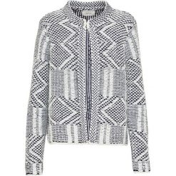 Sweter w kolorze kremowo-granatowym. Białe swetry klasyczne damskie marki About You, s, z wełny, ze stójką. W wyprzedaży za 108,95 zł.