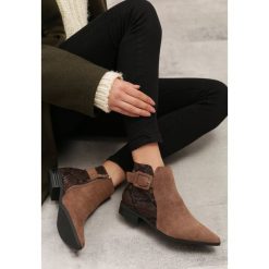 Khaki Botki Craigcrook. Brązowe botki damskie Born2be, bez obcasa, na płaskiej podeszwie, bez zapięcia. Za 129,99 zł.