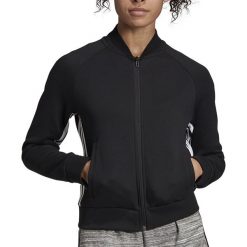 ADIDAS MUST HAVES 3-STRIPES TRACK JACKET > DX7971. Bluzy damskie Adidas, s, w paski, z bawełny, bez rękawów, długie, bez kaptura. Za 219,99 zł.