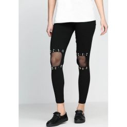 Spodnie damskie: Czarne Legginsy Inset