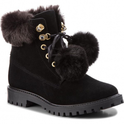 Trapery GUESS - FLTMR3 SUP10 BLACK. Czarne buty zimowe damskie Guess, z materiału. Za 719,00 zł.