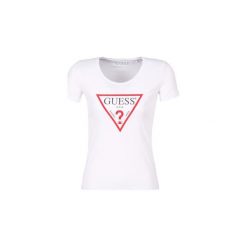 T-shirty z krótkim rękawem Guess TROUAN. Białe t-shirty damskie Guess, l, z aplikacjami. Za 159,00 zł.