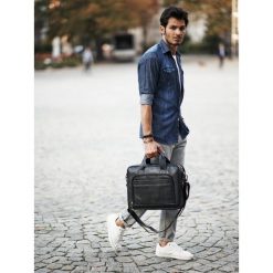 DUŻA TORBA SKÓRZANA HIGH QUALITY RONALDO. Torby męskie skórzane RONALDO, w paski, ze skóry, eleganckie. Za 301,90 zł.