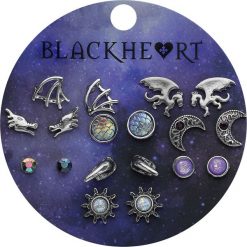 Blackheart Mystical Kolczyki - Earpin wielokolorowy. Szare kolczyki damskie marki Blackheart, szklane. Za 40,99 zł.