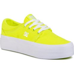 Tenisówki DC - Trase Platform Tx ADJS300184 Bright Yellow (SU0). Żółte półbuty damskie DC, bez wzorów, z gumy, bez zapięcia. Za 249,00 zł.