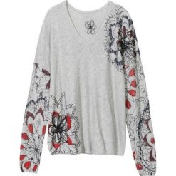 Desigual sweter damski Jers Arugambay S szary. Szare swetry damskie Desigual, s, z nadrukiem, bez rękawów, bez kaptura. Za 299,00 zł.