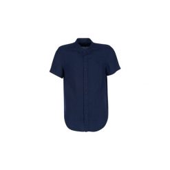 Koszule z krótkim rękawem Timberland SS MILL RIVER LINEN SHIRT SLIM. Niebieskie koszule męskie Timberland, s, bez wzorów, bez kołnierzyka, z krótkim rękawem. Za 263,20 zł.