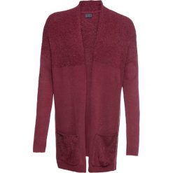 Sweter bez zapięcia z kieszeniami, długi rękaw bonprix bordowy. Czerwone swetry damskie bonprix, bez wzorów, z długim rękawem, długie, bez kaptura. Za 99,99 zł.