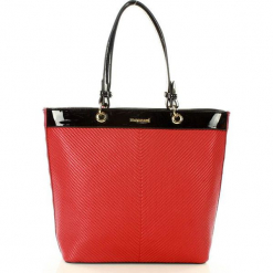MONNARI Klasyczna torebka shopper bag czarny z czerwonym. Czarne shopper bag damskie Monnari, ze skóry. Za 159,00 zł.
