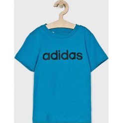 Adidas Performance - T-shirt dziecięcy 110-176 cm. Niebieskie t-shirty chłopięce marki adidas Performance, z nadrukiem, z bawełny, bez rękawów. Za 59,90 zł.