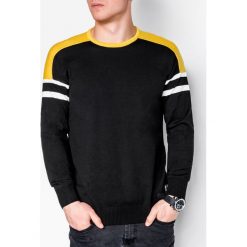 Sweter męski E146 - czarny. Czarne swetry męskie Inny, s, bez wzorów, z bawełny, bez kołnierzyka, bez kaptura. Za 39,00 zł.