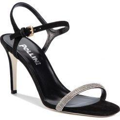 Sandały POLLINI - SA16258C0ATA0000 Nero. Czarne klapki damskie Pollini, z aplikacjami, ze skóry, bez obcasa, na obcasie. Za 1399,00 zł.