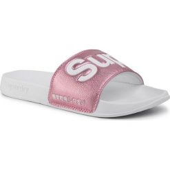 Klapki SUPERDRY - Colour Change Pool Slide WF300002A Optic 01C. Różowe klapki damskie Superdry, bez wzorów, ze skóry ekologicznej, bez obcasa. Za 129,00 zł.