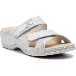 Klapki BERKEMANN - Felia 01023 Silber/Glitter 197. Szare klapki damskie marki Berkemann, ze skóry, na obcasie. Za 409,00 zł.