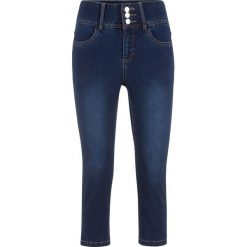 Dżinsy "power-stretch", dł. 3/4 bonprix ciemnoniebieski. Niebieskie jeansy damskie bonprix, z jeansu. Za 124,99 zł.