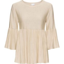 Sweter bonprix piaskowy beżowy. Brązowe swetry damskie bonprix, bez wzorów, bez rękawów, bez kaptura. Za 99,99 zł.