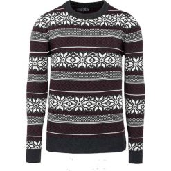 Swetry klasyczne męskie: Sweter w kolorze szarym ze wzorem