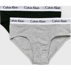 Calvin Klein Underwear - Slipy dziecięce 104-176 cm (2-pack). Szare majtki chłopięce Calvin Klein Underwear, bez wzorów, z elastanu. W wyprzedaży za 69,90 zł.