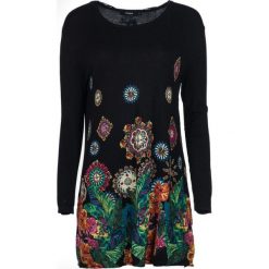 Desigual sweter damski Diane S, czarny. Czarne swetry damskie Desigual, s, bez wzorów, z materiału, z długim rękawem, długie, bez kaptura. W wyprzedaży za 220,00 zł.