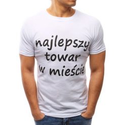 T-shirty męskie: T-shirt męski z nadrukiem biały (rx2659)