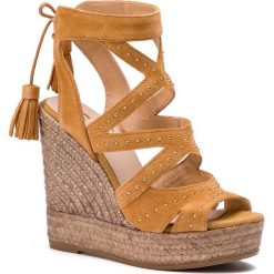 Espadryle KANNA - 19KV9087 Voley Cuero. Pomarańczowe espadryle damskie marki Kanna, bez wzorów, ze skóry, bez obcasa, na obcasie. Za 509,00 zł.