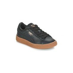 Buty Dziecko Puma PS BASKET CL GUM.BLK-GOLD. Czarne trampki dziewczęce Puma, bez wzorów, bez zapięcia. Za 207,20 zł.