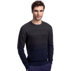 Sweter DIONIGI SWWR000287. Szare swetry męskie Giacomo Conti, na jesień, m, bez wzorów, z bawełny, polo, bez kaptura. Za 199,00 zł.