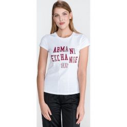 Armani Exchange Koszulka Biały. Białe podkoszulki męskie Armani Exchange, s, z nadrukiem, z bawełny, bez kołnierzyka. Za 237,95 zł.