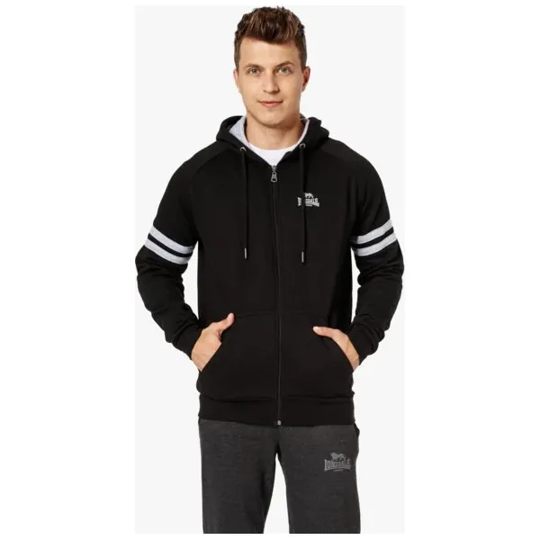 Lonsdale Bluza Pattesley , czarny, rozmiar M. Czarne bluzy męskie Lonsdale, m, bez wzorów, z bawełny, z kapturem, bez rękawów, bez kaptura. W wyprzedaży za 99,99 zł.