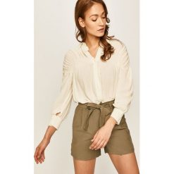 Answear - Koszula. Białe bluzki damskie ANSWEAR, m, bez wzorów, z bawełny, eleganckie, bez kołnierzyka, z długim rękawem. W wyprzedaży za 69,90 zł.