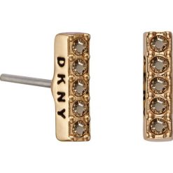 Dkny - Kolczyki. Żółte kolczyki damskie DKNY, z kryształem, metalowe. W wyprzedaży za 99,90 zł.