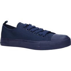 Granatowe trampki sznurowane American LH08/19. Niebieskie trampki i tenisówki damskie marki American, bez wzorów, na sznurówki. Za 48,99 zł.
