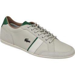 Lacoste Alisos 117 1 CAM1018098. Białe półbuty męskie Lacoste, bez wzorów, ze skóry, bez zapięcia. W wyprzedaży za 499,99 zł.