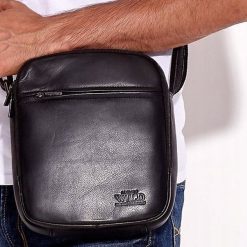 Torba męska skórzana na ramię Always Wild czarna. Czarne torby męskie skórzane . Za 149,99 zł.