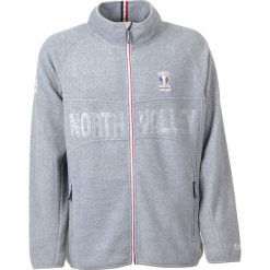 Kurtka polarowa w kolorze szarym. Szare bluzy męskie Northvalley, m, z aplikacjami, z materiału, ze stójką, bez rękawów, bez kaptura. W wyprzedaży za 175,95 zł.