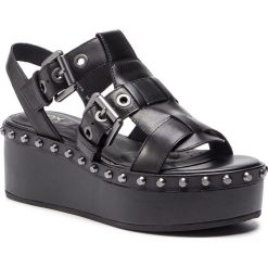 Sandały GEOX - D Shakima B D92CXB 00043 C9997 Black. Czarne klapki damskie Geox, bez wzorów, ze skóry, bez obcasa. W wyprzedaży za 389,00 zł.