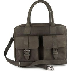 Torebki klasyczne damskie: Skórzana torebka w kolorze szarym – 37 x 26 x 13 cm