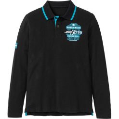 Shirt polo z długim rękawem i nadrukiem bonprix czarny. Czarne koszulki męskie bonprix, s, z nadrukiem, polo, z długim rękawem, długie. Za 54,99 zł.