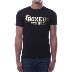 T-shirty męskie: BOXEUR T-shirt czarno-złoty r.S (BXE-02ESY)