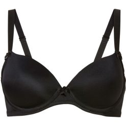 Biustonosz z usztywnianymi miseczkami bonprix czarny. Czarne biustonosze bonprix, bez wzorów. Za 44,99 zł.
