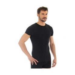 Brubeck Koszulka męska z krótkim rękawem Comfort Wool czarna r. L (SS11030). Czarne t-shirty męskie Brubeck, m. Za 66,50 zł.