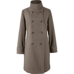 Krótki płaszcz bonprix szaro-brązowy. Pomarańczowe płaszcze damskie bonprix, bez wzorów, krótkie. Za 189,99 zł.
